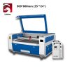 US Stock Lightburn 130W/150W RECI CO2 Laser Cutter Laser Engraver with 900×600mm Workbench and S&A Water Chiller