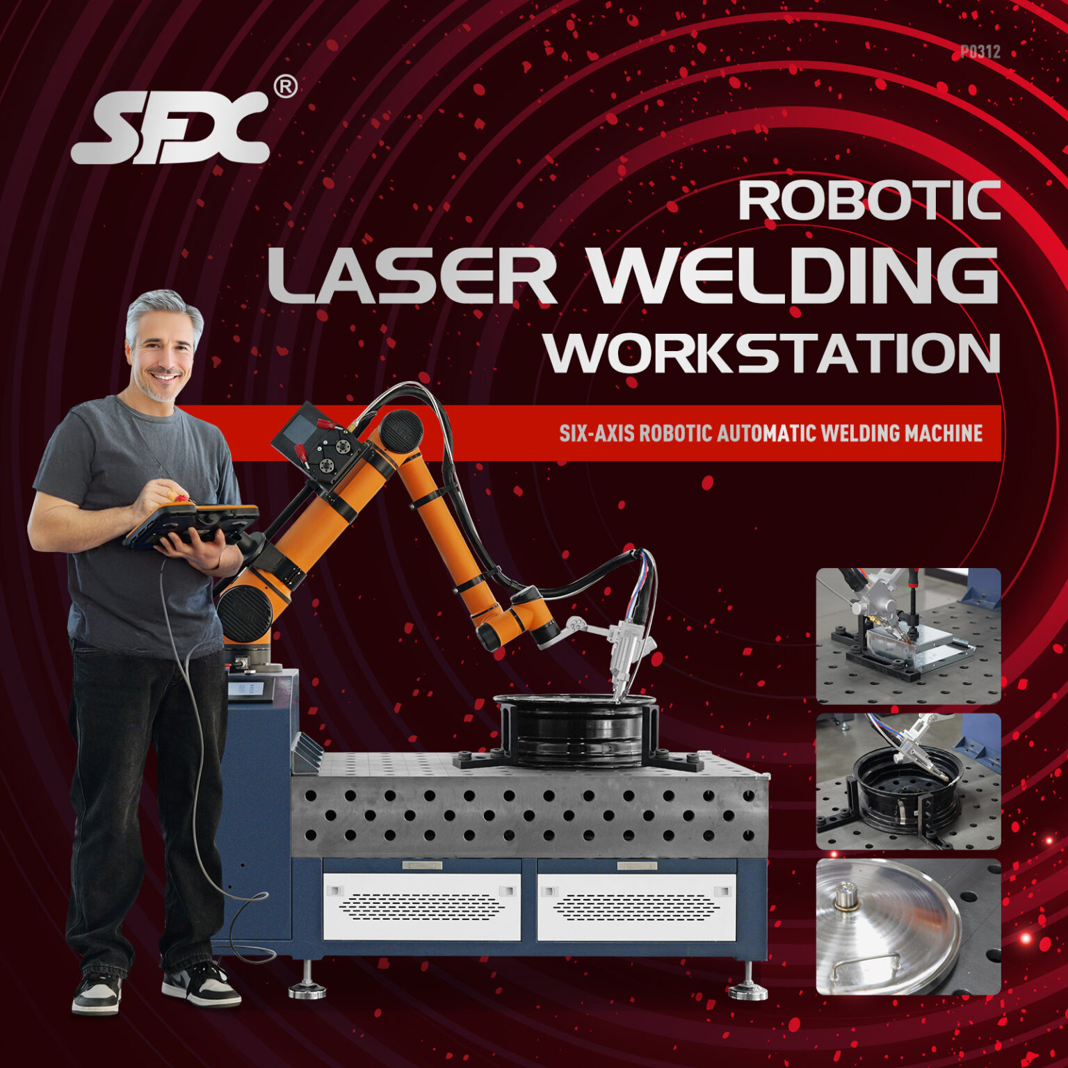 SFX 1500W 2000W 3000W Robotic Laser Welding Workstation Six-Axis ...